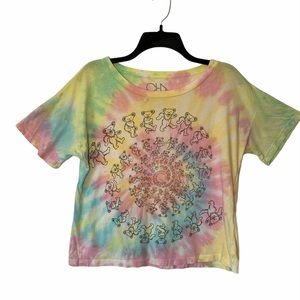 Chaser tie-dye Grateful Dead Bears crop top